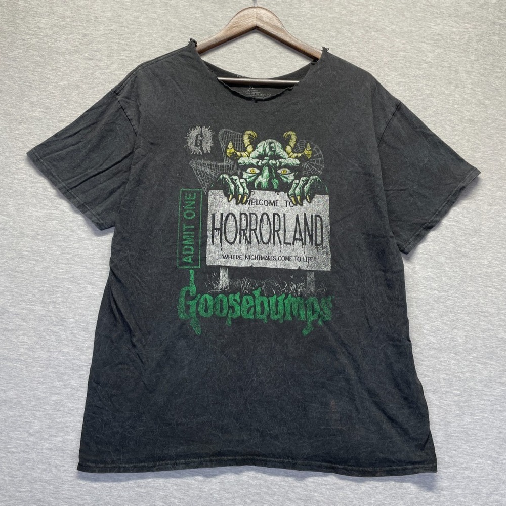 Goosebumps T-Shirt Men's XL Black Welcome to Horrorland Graphic Print Crew Neck